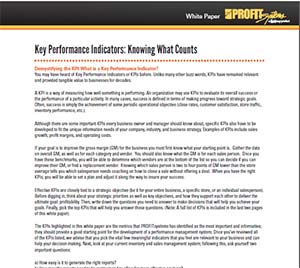 Key Performance Indicators – Knowing What Counts White Paper
